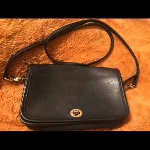 Vintage leather black Coach crossbody